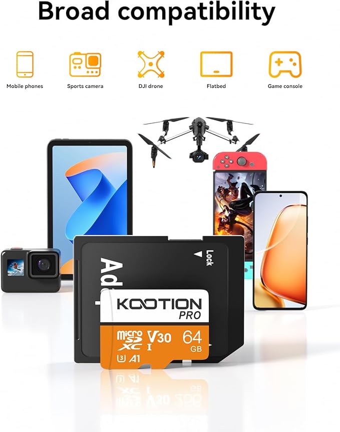 KOOTION 64GB Micro SD Card 3 Pack, U3 High-Speed microSDXC Memory Card - Image 5