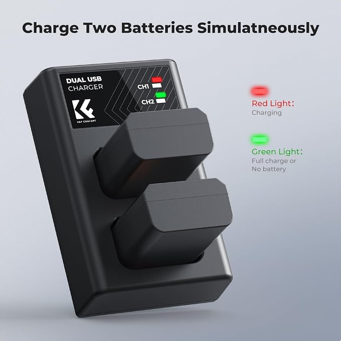 K&F Concept NP-FW50 Battery and Dual Slot Charger - Image 4