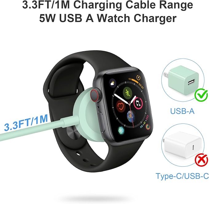 Fast Charger for Apple Watch Charger, Magnetic iWatch Charger to USB A Cable - Image 2