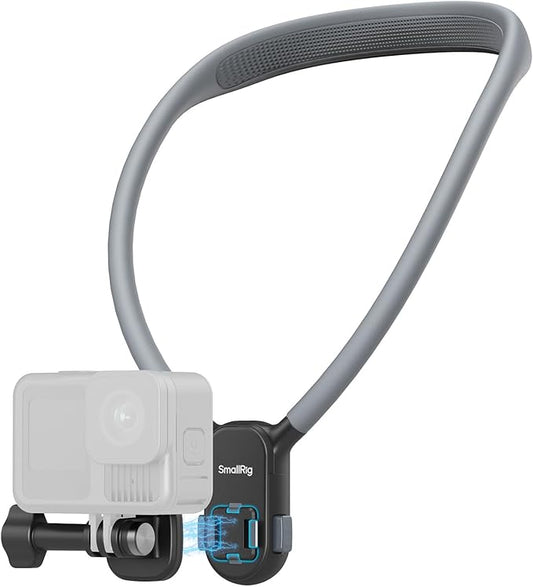 SMALLRIG Magnetic Neck Mount for Action Camera, Quick Release One-Click Button by SmallRig