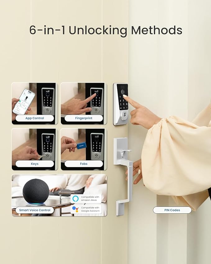DESLOC Smart Lock D110 Plus, WiFi Fingerprint Smart Front Door Lock - Image 5
