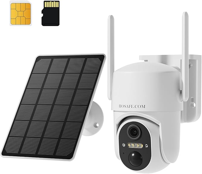 HOSAFE.COM 4G LTE Cellular Solar Security Camera Wireless Outdoor, Free Cloud by HOSAFE