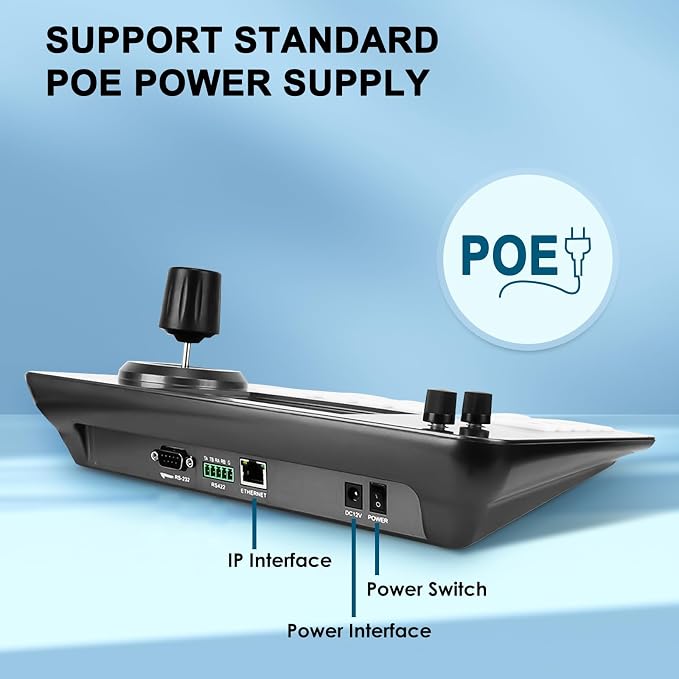 PTZ Controller, Camera Controller POE Network 4D Joystick Decoding Keyboard - Image 5