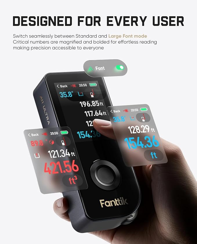 Fanttik A11 Ultra 3-in-1 Laser Measuring Tool, 197Ft Digital Laser Distance - Image 8