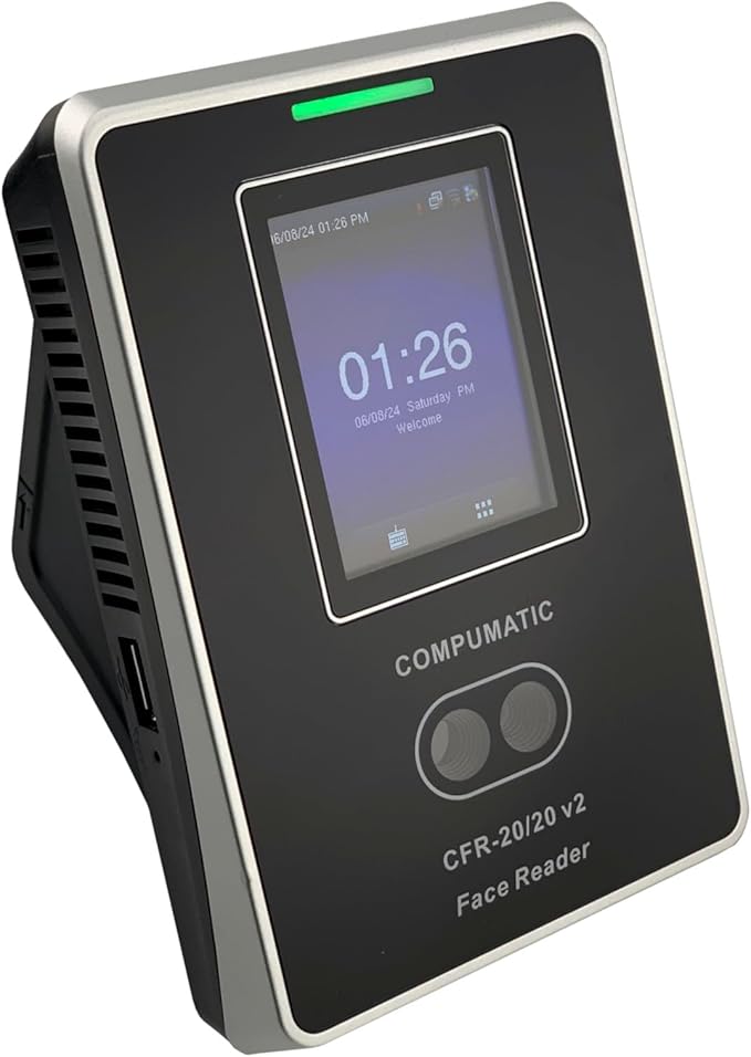 COMPUMATIC CFR-20/20 v2 TOUCHLESS Biometric Face Recognition Time Clock System by COMPUMATIC