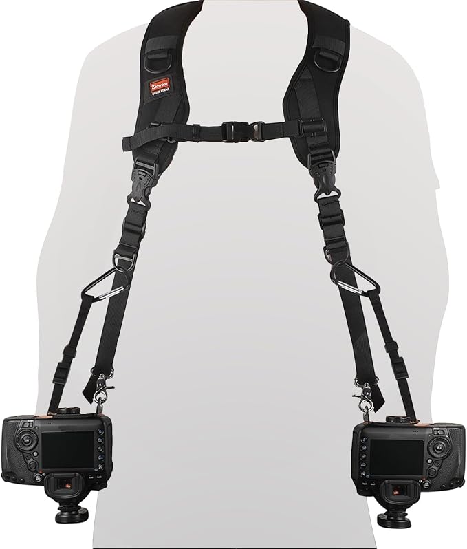 Camera Strap Double Shoulder Camera Strap Harness Quick Release Adjustable Dual by ztowoto