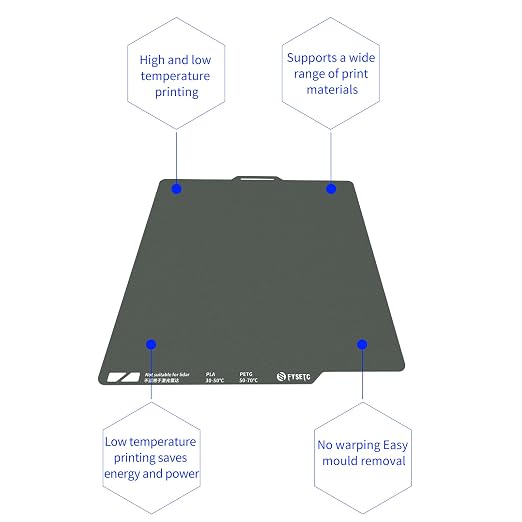 FYSETC 3D Printer Accessories 256mm Build Plate: Gray A1 257X257mm Dual Side - Image 8