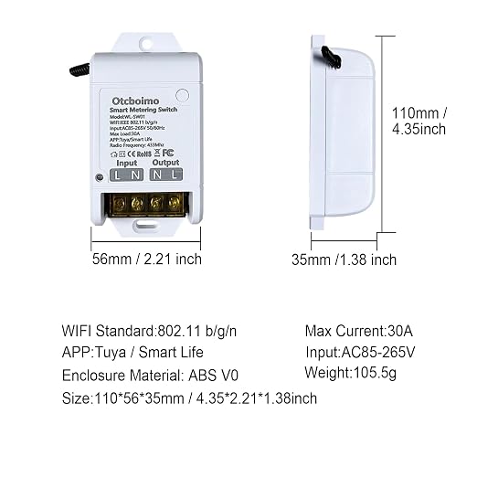 30A Hight Power WiFi Wireless Smart Switch - Image 3