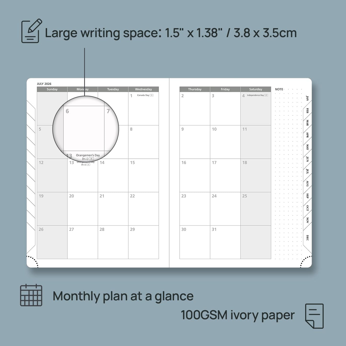 POPRUN 2026 Planner (Medium - 6.5'' x 8.5'') - 2026 Weekly Calendar ((Jan. 2026 - Dec. 2026) with Hourly Time Slots, Weekly/Monthly Appointment Book for Time Management - Leather Soft Cover - Pacific Green