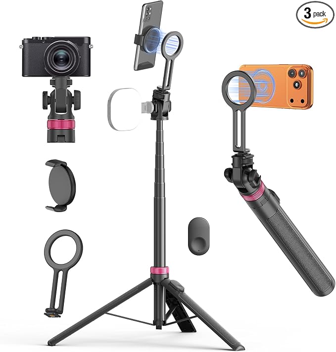 69" Monopod & Magnetic Phone Tripod by Gahenwo