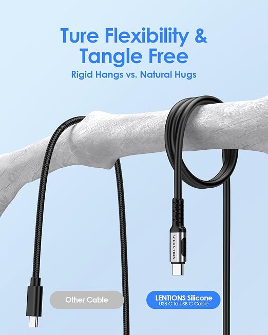 LENTION 4FT USB 4.0 Cable for Thunderbolt 4 240W Fast Charging USB C to USB C - Image 5