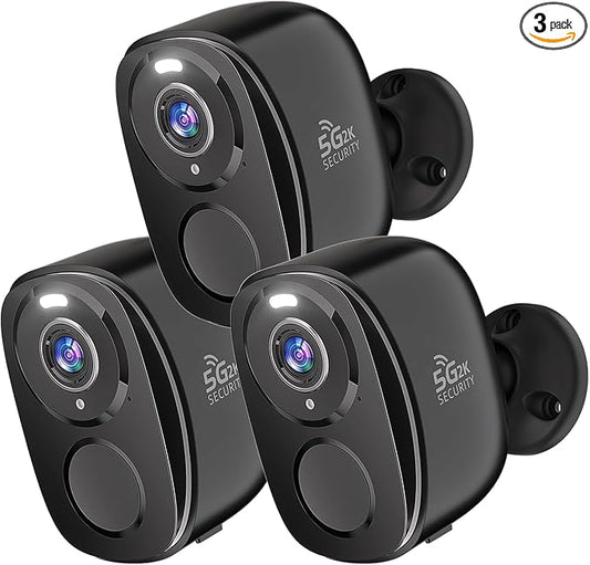 Rraycom 3Pack Security Cameras Wireless Outdoor, 5G/2.4GHz Battery Powered Home by Rraycom