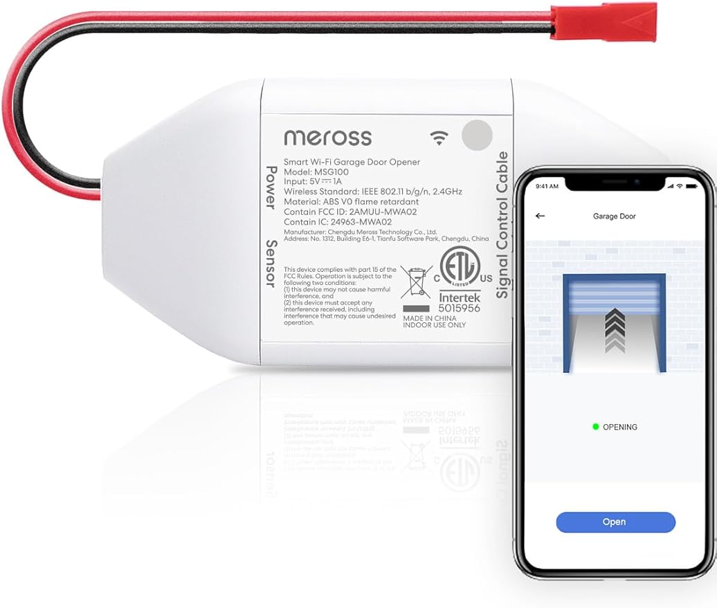 meross Smart WiFi Garage Door Opener Remote, App Control, Works by meross