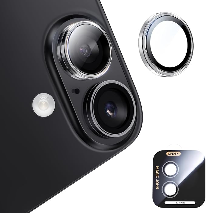 MAGIC JOHN for iPhone 16Plus/16 Camera Lens Protector 9H Aerospace Tempered by MAGICJOHN