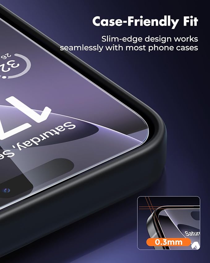 UNBREAKcable iPhone 16 Pro Screen Protector 3-Pack, Upgraded Dual-Tempered - Image 8