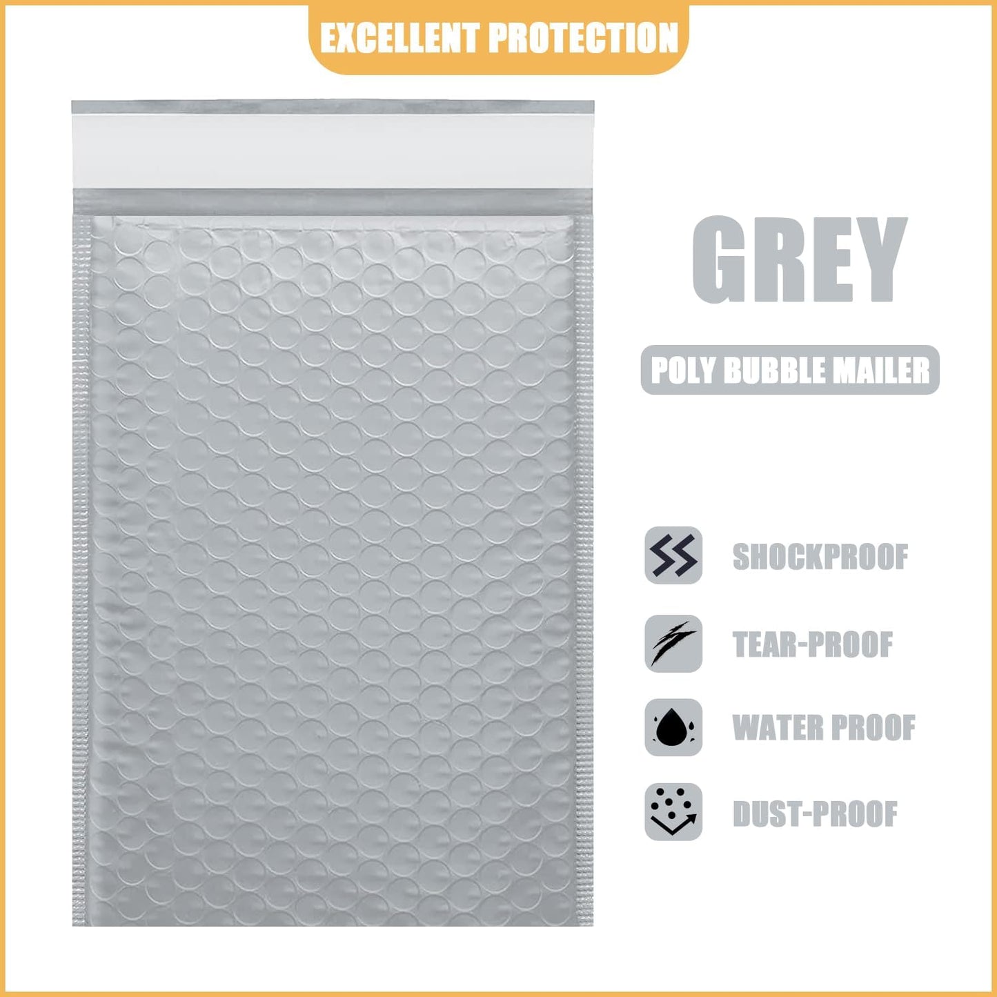 8.5in x 13.5in Bubble Mailer, Gray Poly Mailer, Padded Envelope, Shipping Envelope, Waterproof, Self-Sealing, For Small Business, Shipping, Mailing, Boutique Packaging(10PCS)
