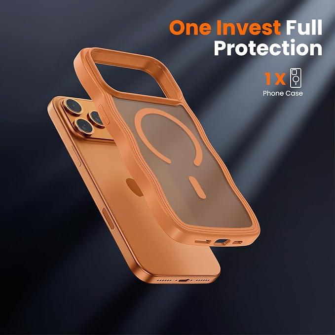 toushion for iPhone 17 Pro Case Cute Orange, Fits MagSafe, Matte Skin Feeling - Image 2