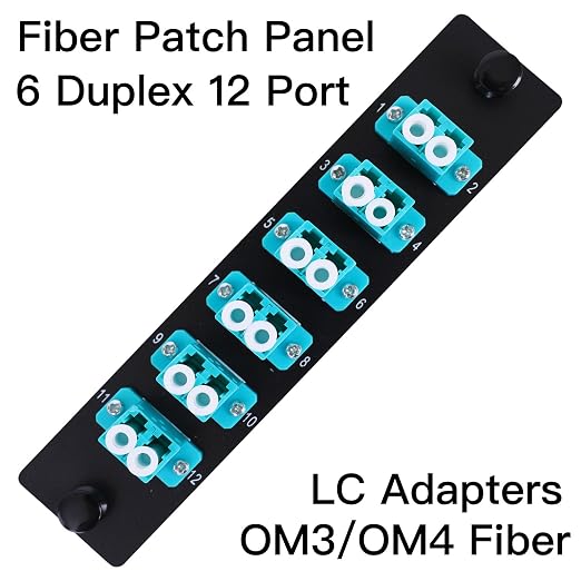 6 Duplex 12 Core LC Adapters LGX Footprint OM3 Fiber Patch Panel Loaded 12 - Image 2