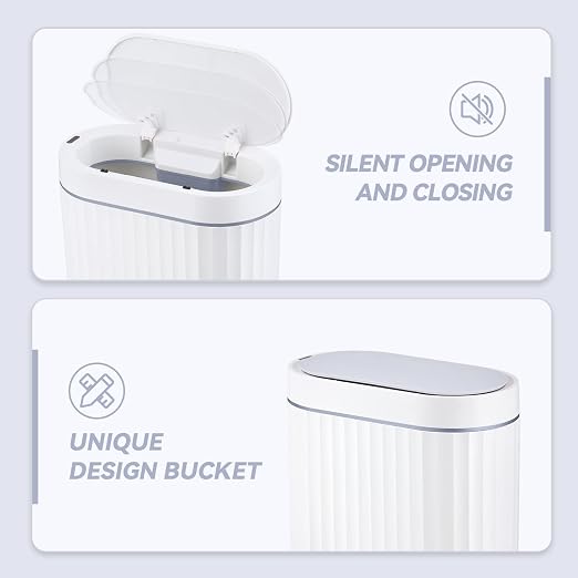 ELPHECO Bathroom Trash can Motion Sensor, AutomaticGarbage can, Slim Plastic - Image 3