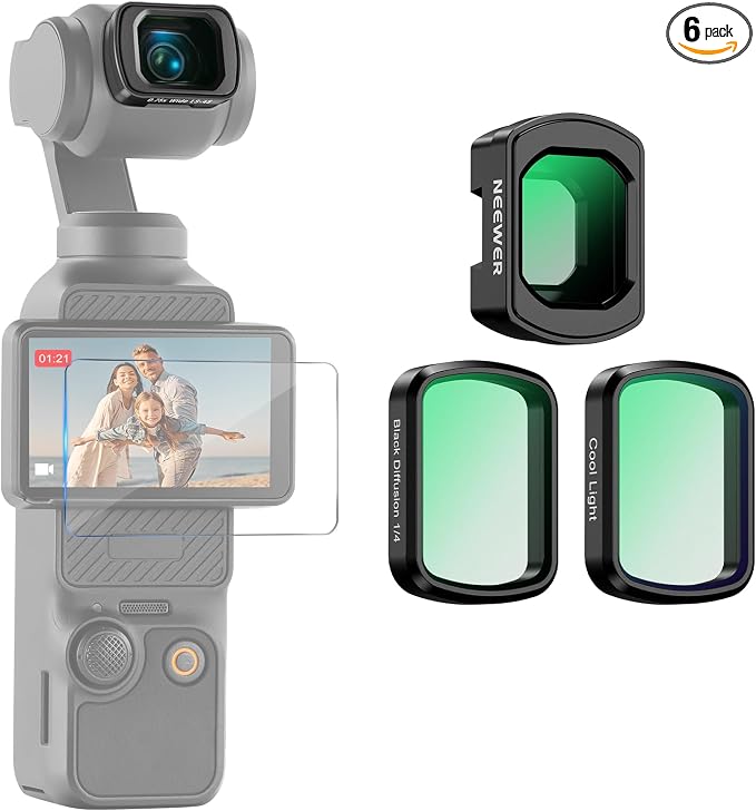NEEWER Gimbal Camera Filter Set, 0.75x Wide Angle Lens + LPR + Black Diffusion by Neewer
