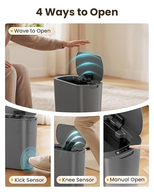 Cesun 5 Gallon Automatic Bathroom Trash Can, Touchless Motion Sensor Garbage Can - Image 2