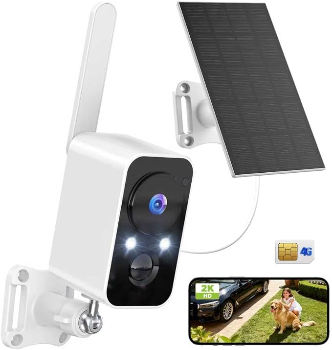 4G LTE Cellular Security Camera Solar: Wireless Cameras Outdoor by FOAOOD