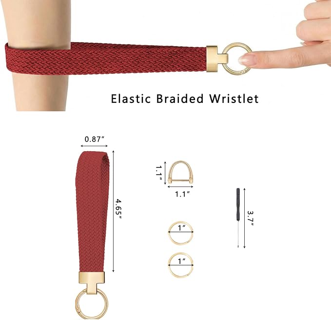 Weixiltc Keychain Wristlet for Women, Elastic Woven Lanyard - Image 6