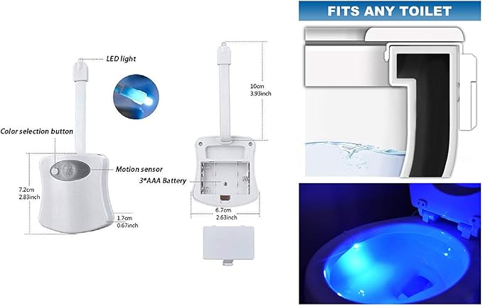 The Original Toilet Night Light Gadget, Fun Bathroom Lighting Add on Toilet - Image 3