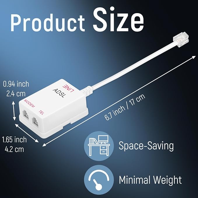 Uvital DSL Filter Splitter for Landline Phone, ADSL Splitter Filter, DSL Filter - Image 3