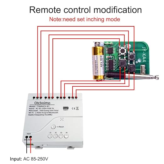Smart WiFi Wireless Relay Switch Module, Tuya 4CH AC 85-250V/ USB 5V Smart Life - Image 4