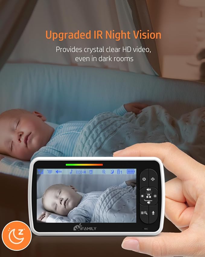 iFamily Split Screen Baby Monitor, Large Display Video Baby Monitor - Image 3