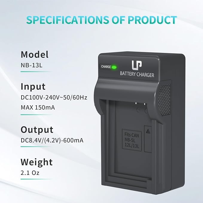 LP CB-2LH CB-2LHT NB-13L Battery Charger - Image 6