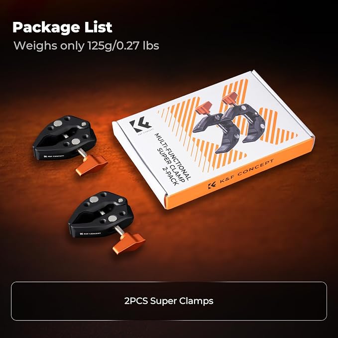 K&F CONCEPT 2 Pack Camera Mount Clamp, Super Crab Clamp - Image 7