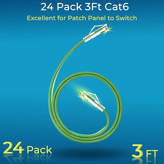 Rapink Patch Cables Cat6/ Cat6a 3ft Slim, Cat6a Ethernet Patch Cable 30G Support - Image 2