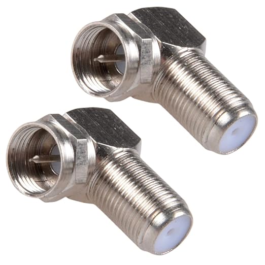 EZYUMM 2-Pack 90 Degree Coaxial Connector, Right Angle Coax Adapter by EZYUMM