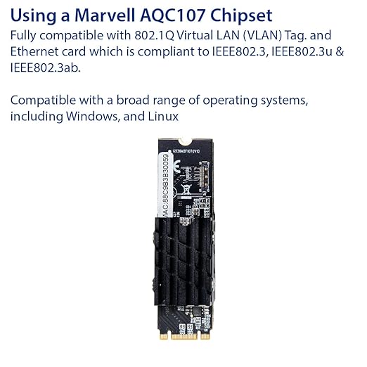 IO Crest 10 Gigabit M.2 M Key Ethernet Network Expansion Card - Image 3