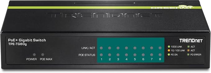 TRENDnet 8-Port Gigabit PoE+ Switch, 8 x Gigabit PoE+ Ports, 123W PoE Power - Image 8