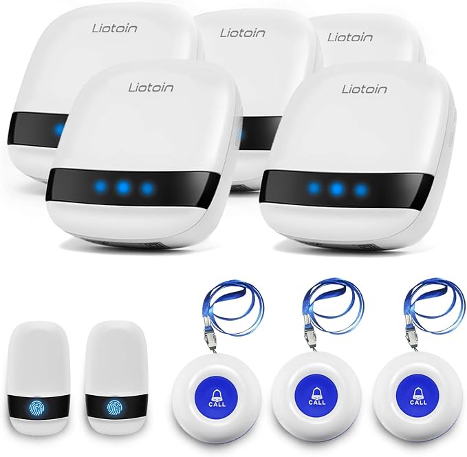 Caregiver Pager Wireless SOS Call Button Nurse Alarm System by Liotoin