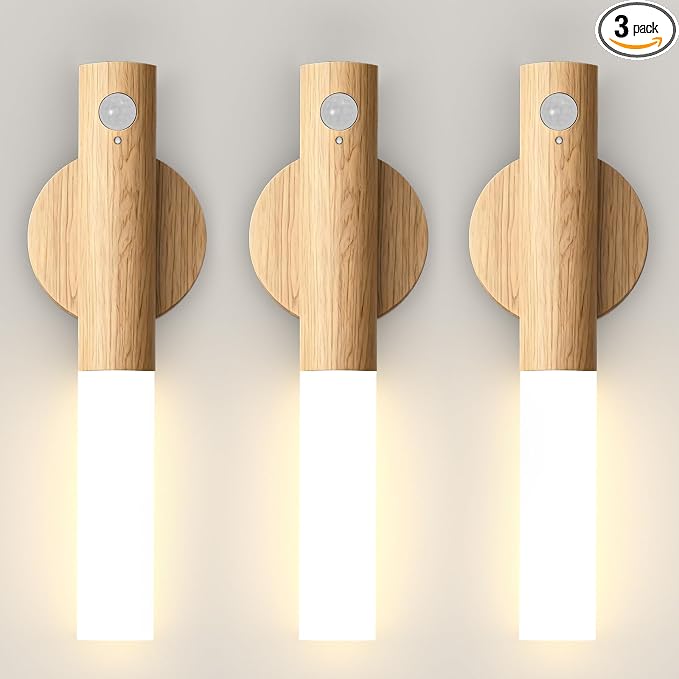 iThird Motion Sensor Wall Light Beech 3PCS, Battery Operated wall sconces by iThirdHomeOutdoorLighting