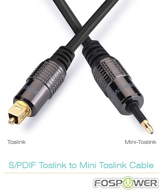 FosPower 24K Gold Plated Toslink to Mini Toslink Digital Fiber Optical S/PDIF - Image 2