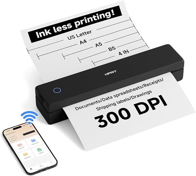 HPRT Portable Thermal Printer-Inkless Printer, Supports Thermal Paper&Labels by HPRT