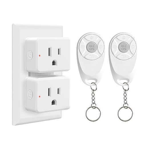 Greencycle Remote Control Outlet, 2 Wireless Light Switches and 2 Outlet Plugs by greencycle