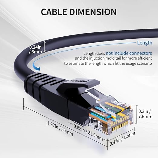 Cat6 Ethernet Cable 0.5 Feet 10 Pack Network RJ45 Cat6 Internet Patch Cable - Image 6