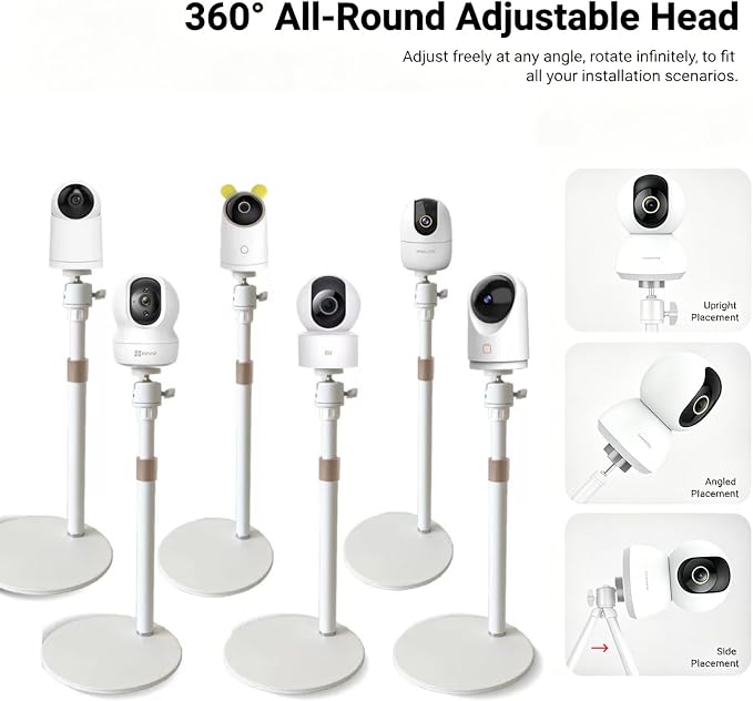 White Adjustable Height Metal Floor Stand - Image 4