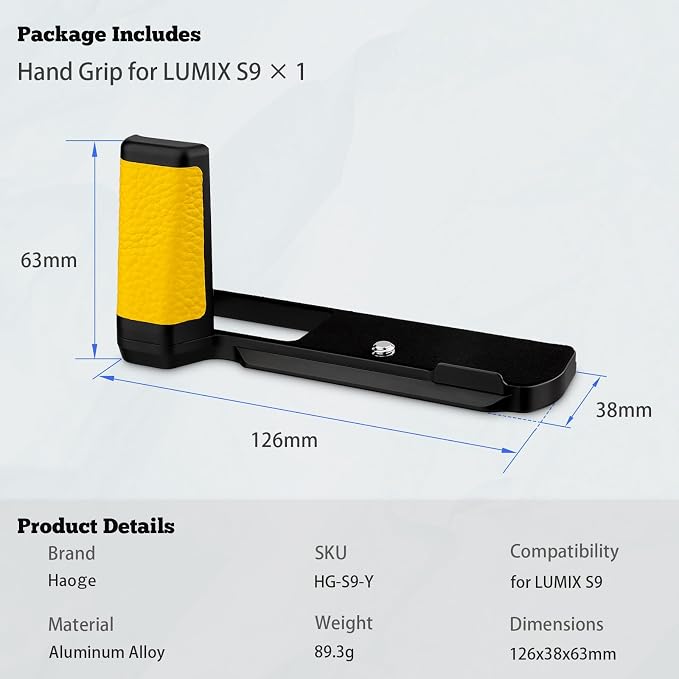 Haoge HG-S9-Y Handle HandGrip for Panasonic LUMIX S9 Camera Body S9K L-Shape - Image 6