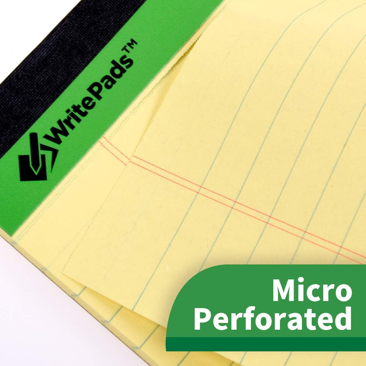 KAISA Yellow Legal Pads Writing Pads Recycled Paper, 8.5"x11.75" Wide Ruled Perforated 50 sheets Hard Back Notepads 8-1/2"x 11-3/4" Writing Tablet Canary For Office Supplies (Pack of 12pc) KSU-5668