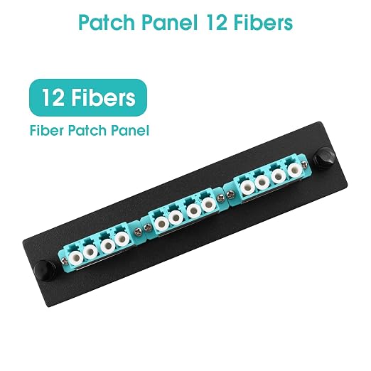 LC/OM3 Fiber Patch Panel, 3 Multimode Aqua Blue 4 Channels LC Adapters - Image 3