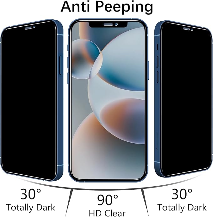 MAYtobe [2+2 Pack Designed for iPhone 12 Pro Privacy Screen Protector, Privacy - Image 7