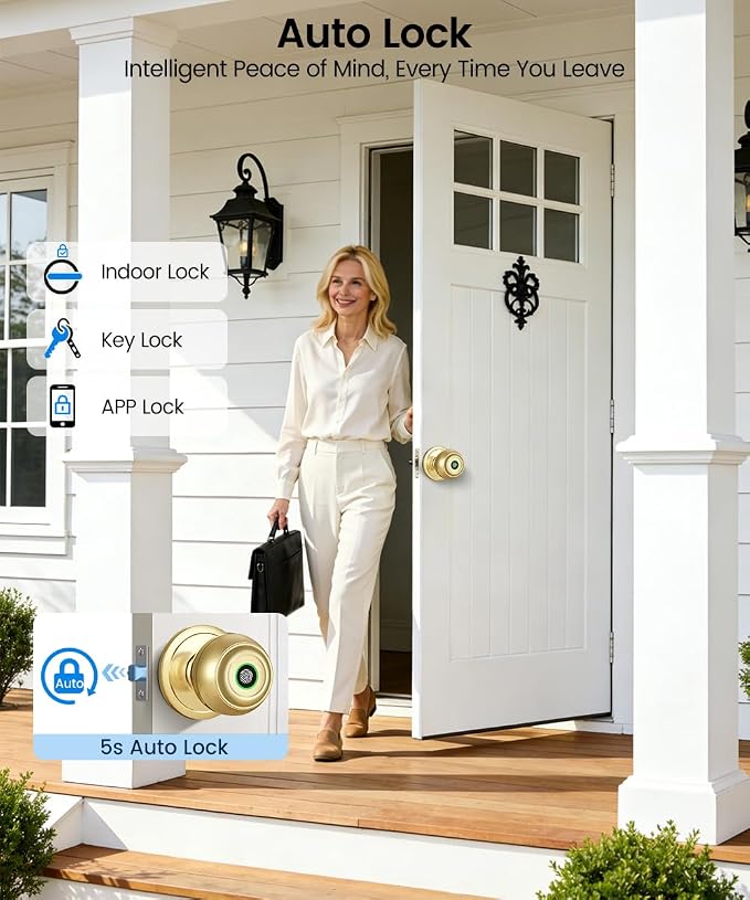 Fingerprint Door Lock, Smart Fingerprint Door Knob - Image 4