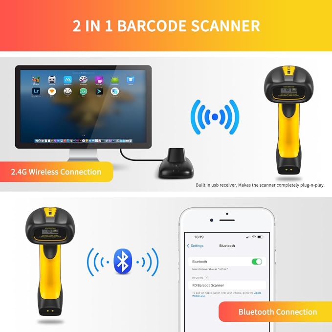 NETUM Upgraded QR Industrial Bluetooth Barcode Scanner - Image 5